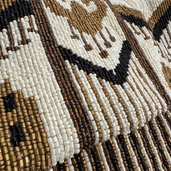 Moyna Black and White Beaded Clutch